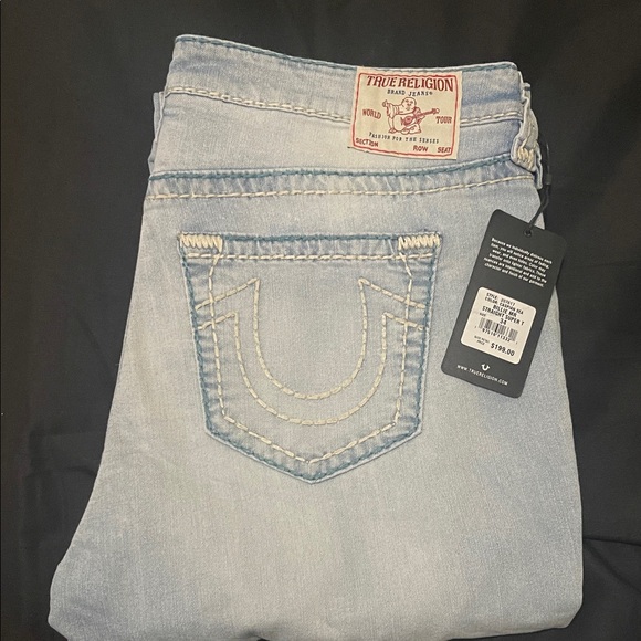 True Religion Women's Light Blue Straight Leg Jeans - Picture 1 of 4